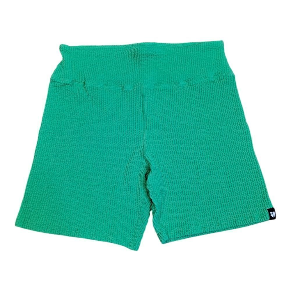 EleVen by Venus Williams NEW Allure Biker Short Green Apple Waffle Stretchy NWT
